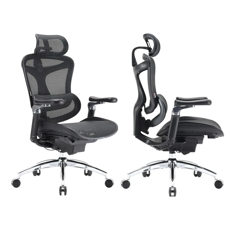 SIHOO Doro C300 Pro Ergonomic Office Chair with Ultra-Soft 6D Armrests, Dynamic Lumbar Support, Seat Depth Adjustment and Adjustable Backrest Desk Chair for Home Office (Black)