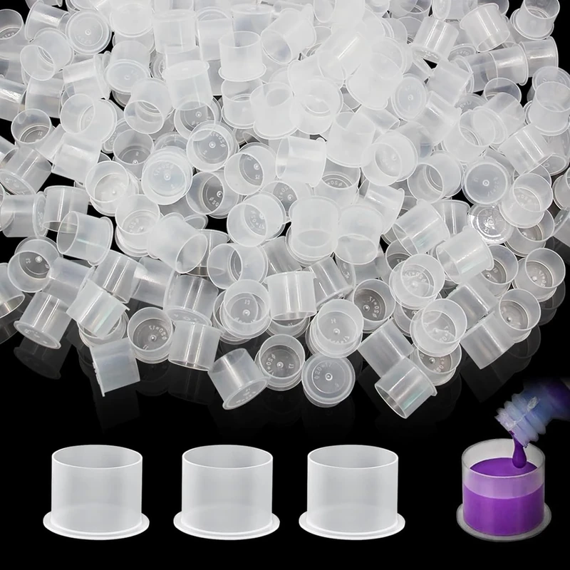 Emalla 1000pcs Small Tattoo Ink Caps - 11mm Clear Cups - Image 1