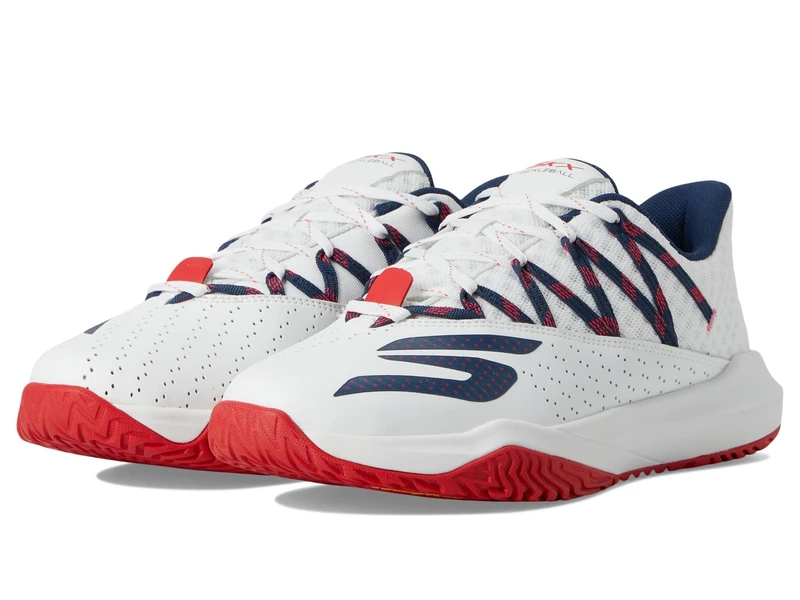 Skechers Performance Men's Skechers Viper Court Rally Sneaker, White/Navy/Red, 10.5 UK
