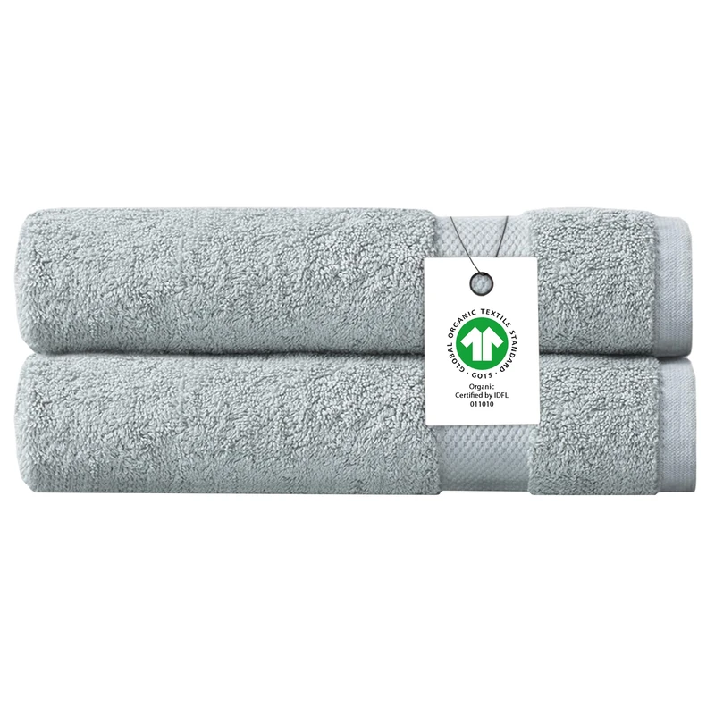 Delara 100% Organic Cotton Towels 650 GSM Plush Feather Touch Quick Dry Bath Sheet, Pack of 2 GOTS Certified, Oeko-Tex Green Certified, Organic Cotton Bath Sheet, 36"X70"