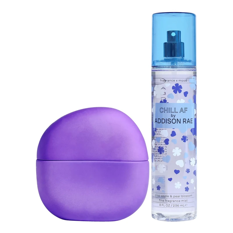 Addison Rae Fragrance Chill - Mood-Boosting Fragrance Gift Set for Women - Chamomile and Pear Blossom Notes - Eau de Parfum and Body Spray - 2 pc