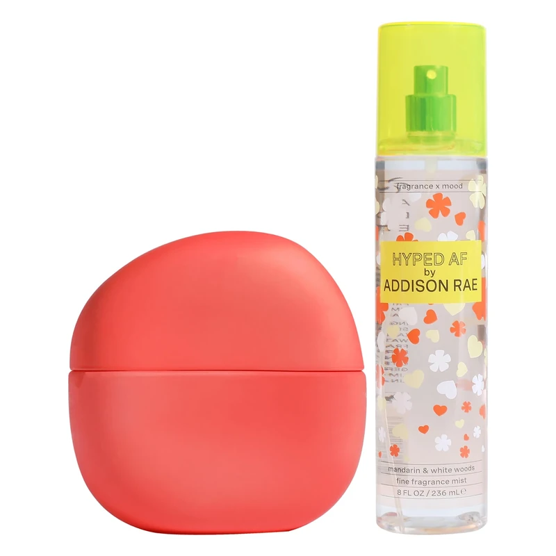 Addison Rae Fragrance Hyped - Mood-Boosting Fragrance Gift Set for Women - Mandarin and Blood Orange Notes - Eau de Parfum and Body Spray - 2 pc