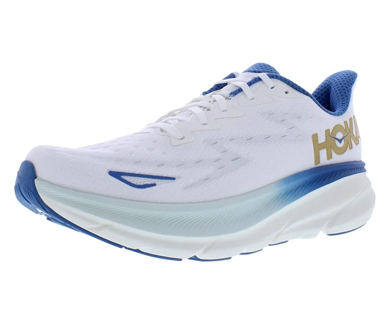 Hoka Men's Clifton 9 Sneaker, Frost/Gold, 13 - Image 1
