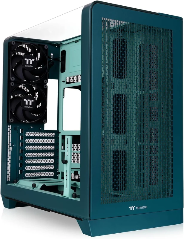 Thermaltake View 390 Air | ATX Media Tower | 2 Pre-Installed 120mm Fans | Compatible Radiator 360mm | Space for GPU 420mm / PSU 200mm | USB 3.2 Gen 2 Type-C | Teal Teal