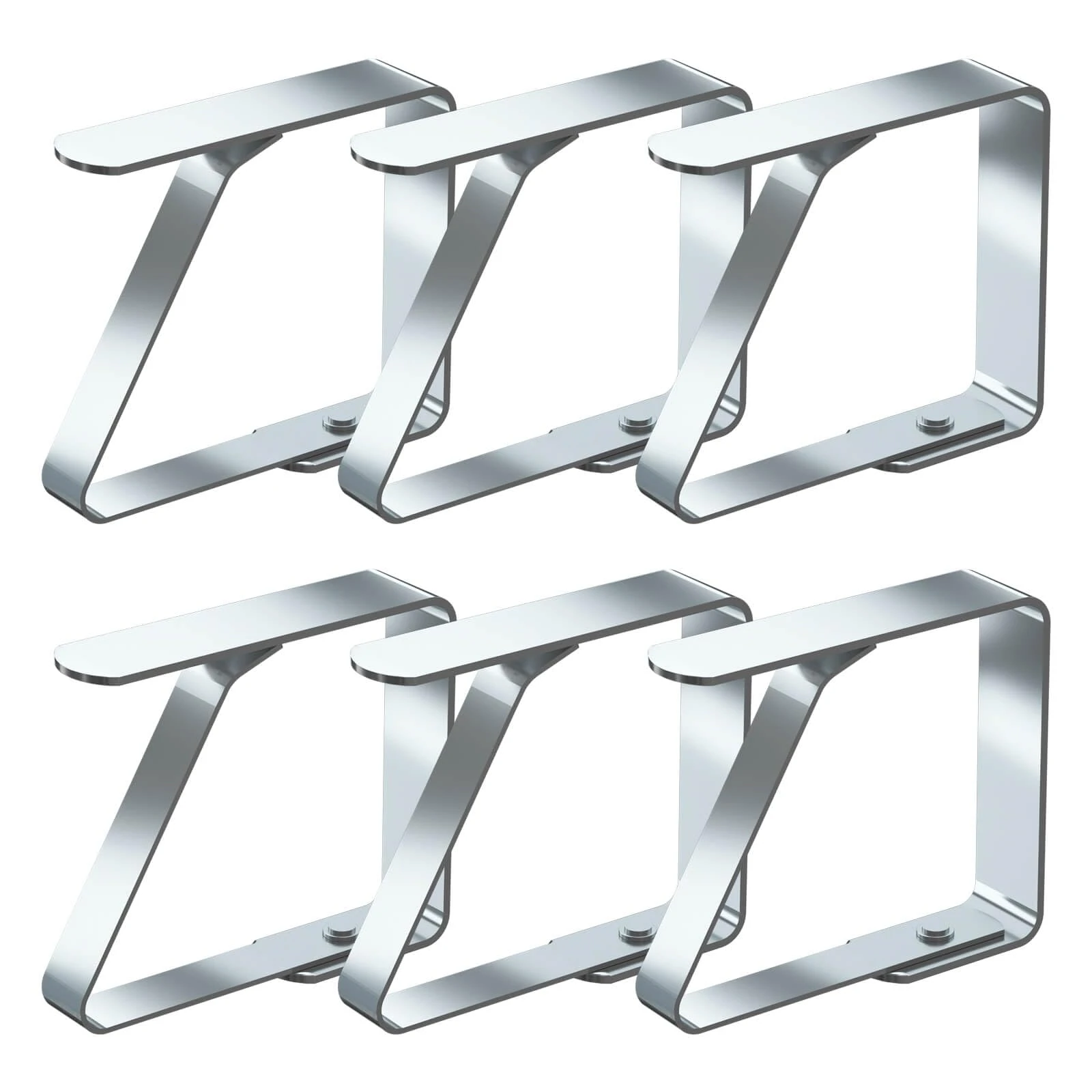 Blooven Tablecloth Clips 6 Pack Stainless Steel Table Cover Clamps Table Cloth Holders, for Tables of 2.5-4 cm Thick (Medium x 6 Pack)