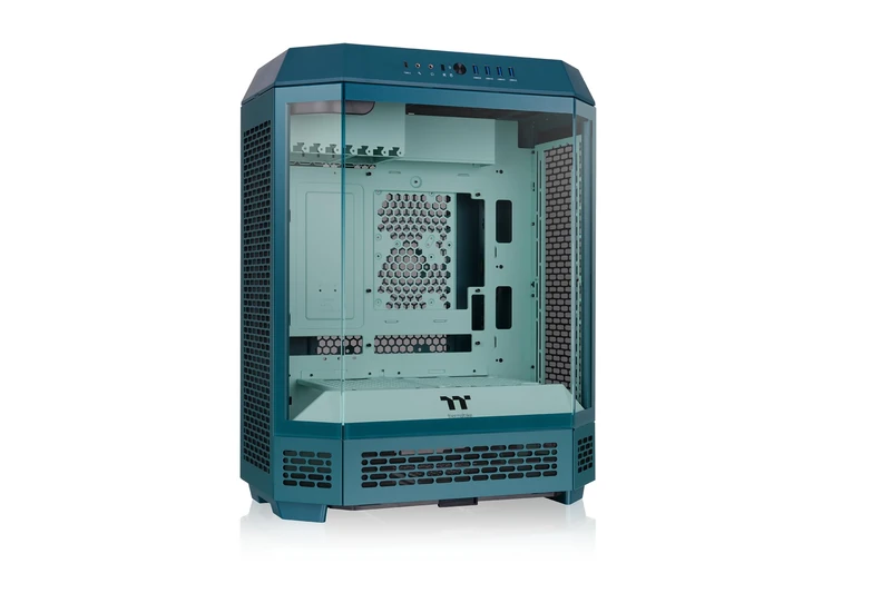 Thermaltake The Tower 600 | Octagonal Mid Tower ATX | 2 pre-installed 140mm fans | Vertical ventilation | Compatible with 420mm cooler and up to 13 fans | Teal