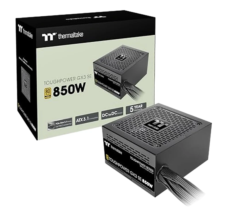 Thermaltake Toughpower GX3 SE 850W | ATX 3.0 | PCIe Gen 5 | 80 Plus Gold | Non‑Modular