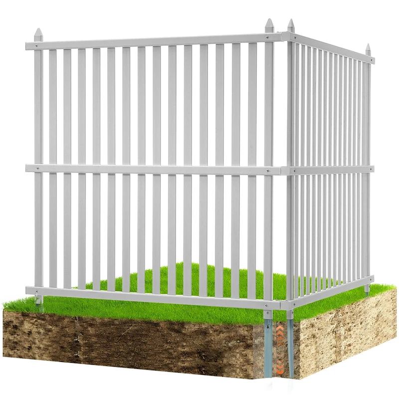 VEVOR 48" W x 48" H Vinyl Privacy Fence Panels, Air Conditioner Fence, Outdoor Privacy Screens for Trash Can, Pool Equipment Enclosure, Privacy Screen Kit Strip Panels (2 Panels)