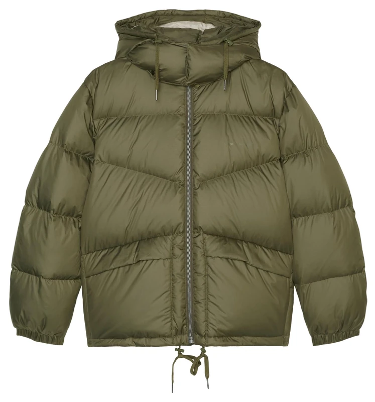 Marc O'Polo Denim Men's Down Jacket with Removable Hood Puffer Jacket, Green, M