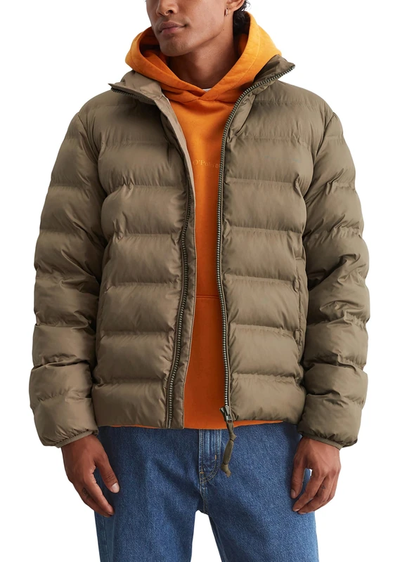 Marc O'Polo Denim Men's Quilted Jacket Water-Repellent Lightweight, Burnt Ash, S