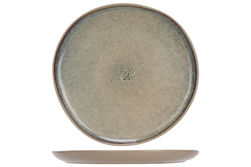 Cosy & Trendy Set of 6 Oona Sand Stoneware Dinner Plates, Green, D27Xh2Cm - Image 1