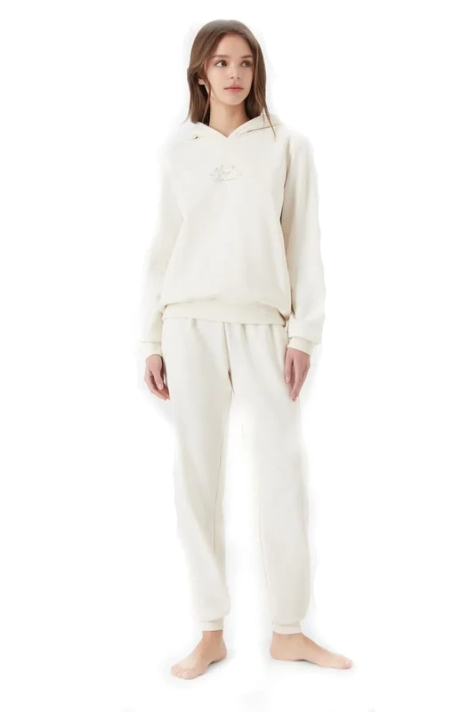 Emporio Armani Chenille Loungewear Tracksuit, Yogurt, XS