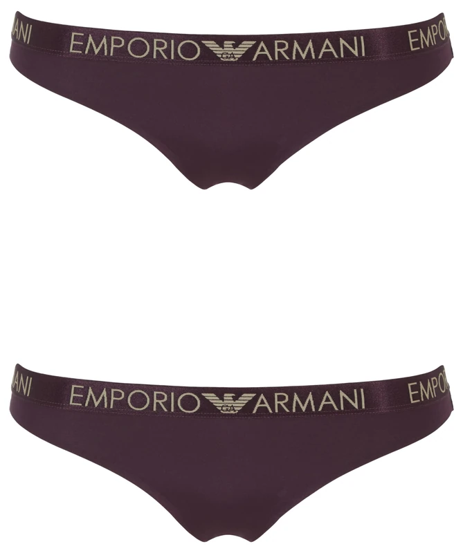 Emporio Armani Women's ICONIC MICROFIBER 2-PACK BRASILIAN Underwear, MORA,