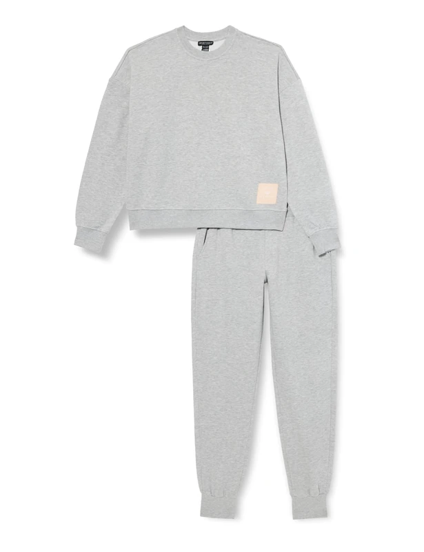 Emporio Armani Iconic Terry Loungewear Tracksuit, Light Grey, XS