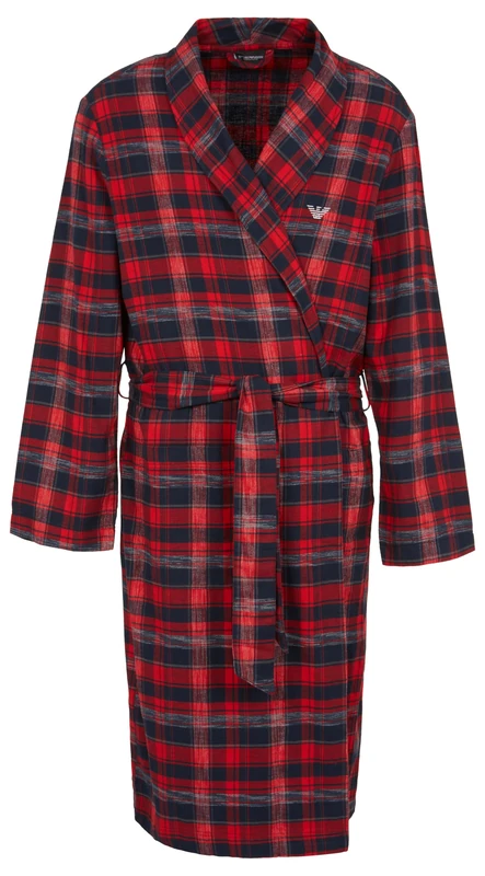 Emporio Armani TARTAN FLANNEL DRESSING GOWN - Image 1