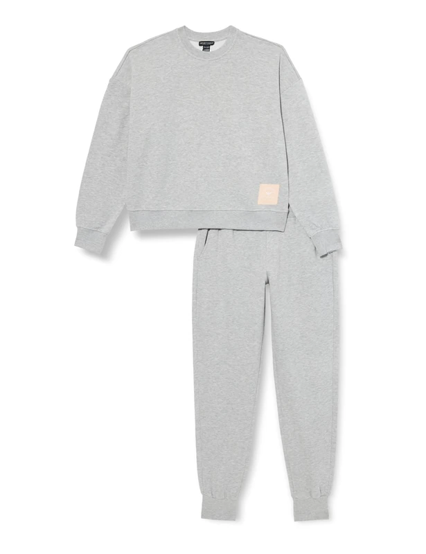 Emporio Armani Iconic Terry Loungewear Tracksuit, Light Grey, XL