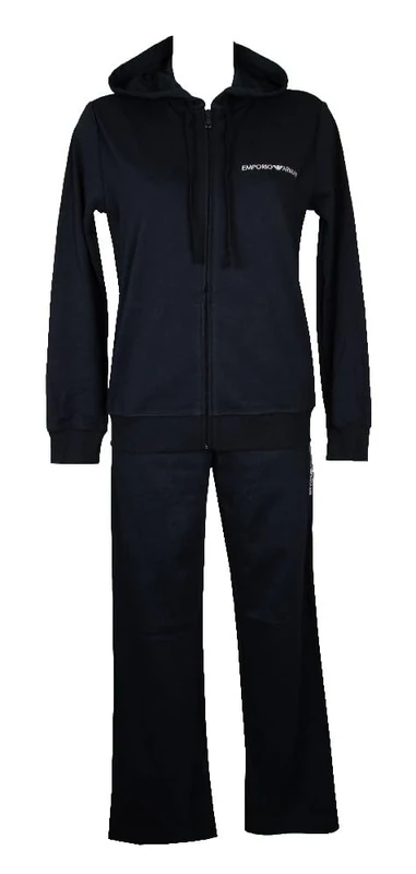 Emporio Armani Womens Interlock Lounge Zip Tracksuit Sweatshirt, Marine, XL UK