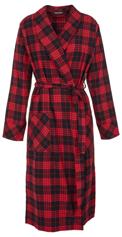 Emporio Armani Women's TARTAN CHRISTMAS VISCOSE NIGHTGOWN Bathrobe, SCOZZESE ROSSO/NERO, S - Image 1