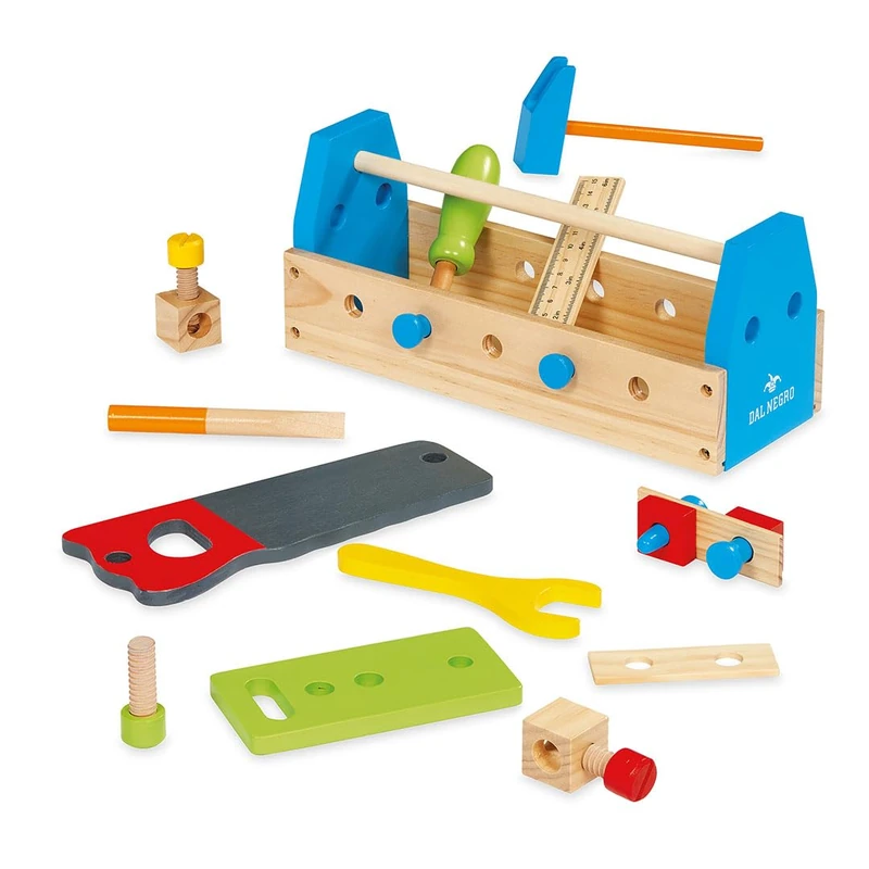 Dal - Wooden Tool Box for Children, Multicoloured, 54109