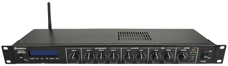 Adastra | MM240 Compact 1U Audio Install Amplifier Complete with Mixer, DAB+ FM Radio, USB Audio Player & Bluetooth Wireless Connectivity