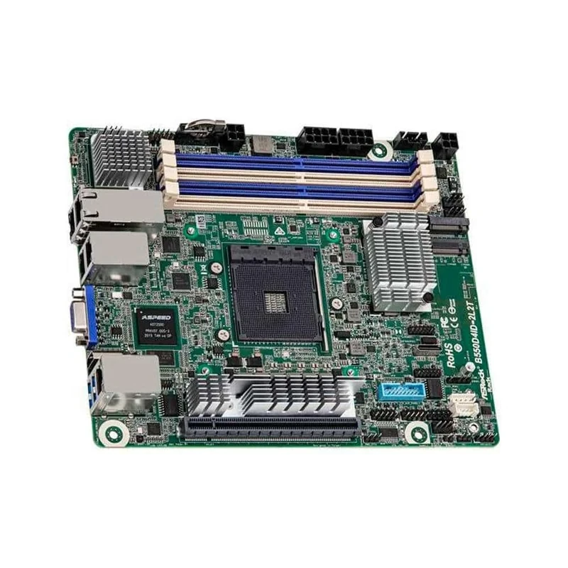 ASROCK B550D4ID-2L2T.Compatible with AMD Socket AM4 Proceers.Mini-ITX Format.Brand