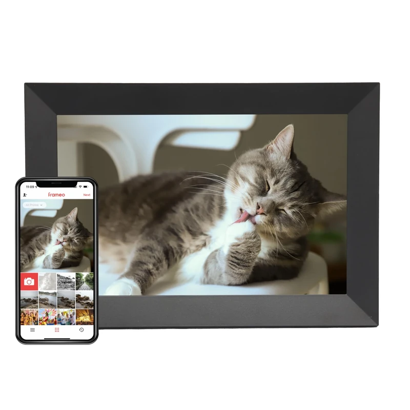 EMtronics 10.1" inch Frameo Touchscreen Digital Picture Photo Frame with Wi-Fi, 1280x800 IPS LCD Touch Screen, Auto-Rotate, Share Moments Instantly via Frameo App