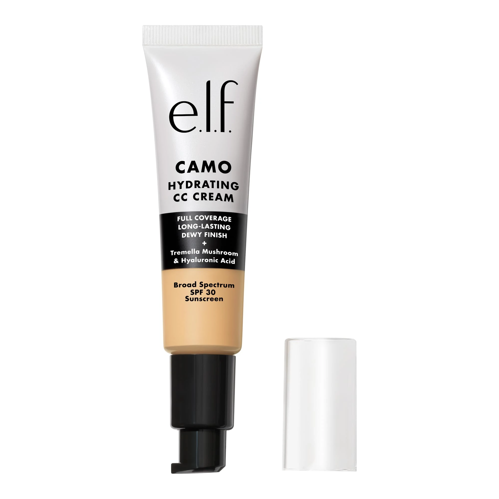 e.l.f. Hydrating Camo CC Cream, Colour Correcting Full Coverage Foundation For A Dewy Finish With SPF 30, Vegan & Cruelty-Free, Light 240W
