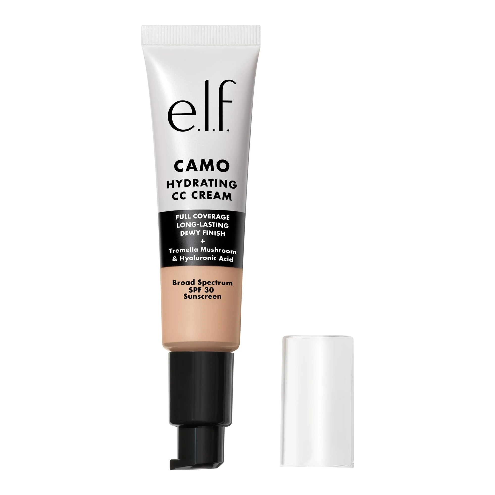 e.l.f. Hydrating Camo CC Cream, Colour Correcting Full Coverage Foundation For A Dewy Finish With SPF 30, Vegan & Cruelty-Free, Light 205N