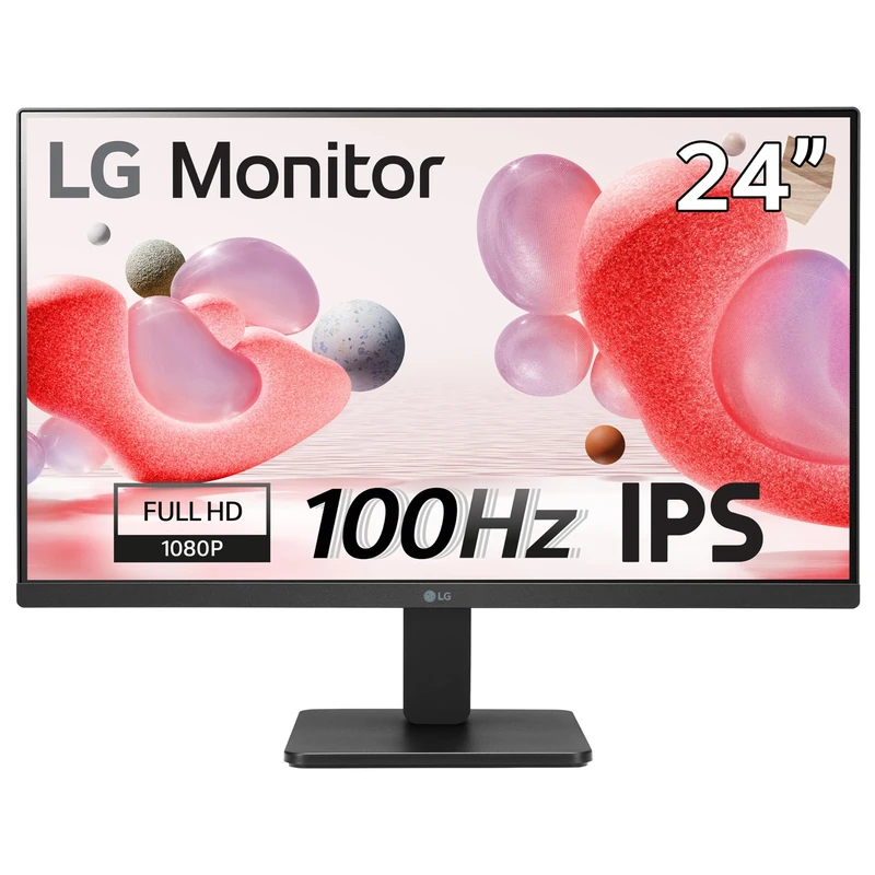 LG Electronics Monitor 24MR400-B, 24 Inch, Full HD 1080p, 100Hz, 5ms GtG, IPS Panel, AMD FreeSync, Smart Energy Saving, Anti-Glare, HDMI, Matte Black