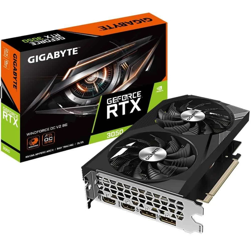 Gigabyte NVIDIA GeForce RTX 3050 8GB WINDFORCE OC V2 Ampere Graphics Card