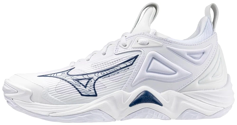 Mizuno Wave Momentum 3 Women's Volleyball Shoe, Volleyball Shoes Women, White Navy, 7.5 UK