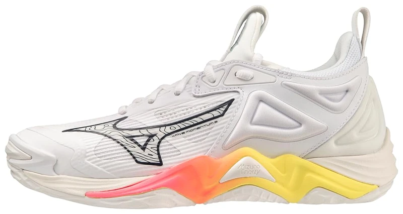 Mizuno Wave Momentum 3 Women's Volleyball Shoe, Volleyball Shoes Women, SNW Wht High Against Pnk, 7 UK