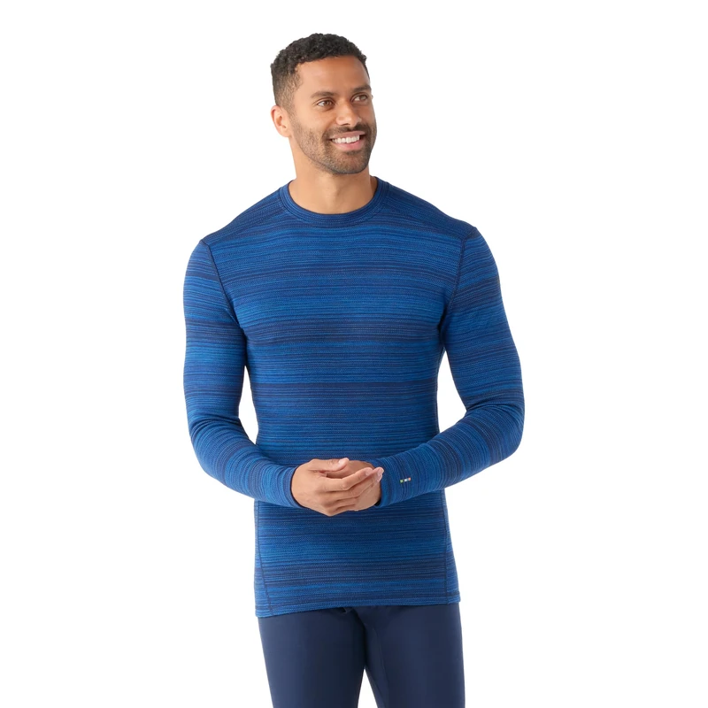 Smartwool Classic Thermal Merino Wool Base Layer, Men's Thermal Base Layer & Crew Neck Long Sleeve Sweater, Lightweight & Breathable Natural Merino Men's Clothing & Fashion - Deep Navy Color Shift, L