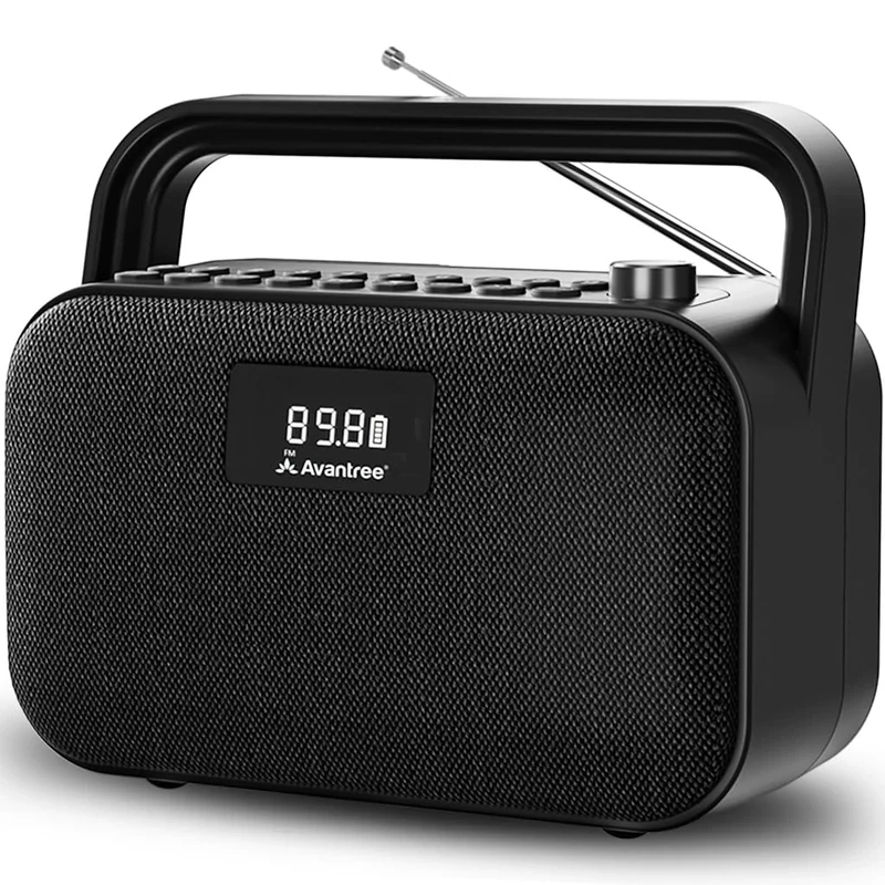 Avantree PowerByte - Portable Digital FM Radio with Powerful 30W Stereo Bluetooth Speakers & SD Card Player, 20hr Rechargeable Playtime, Extended Range, Wireless Loud Outdoor Speaker & U Disk Player