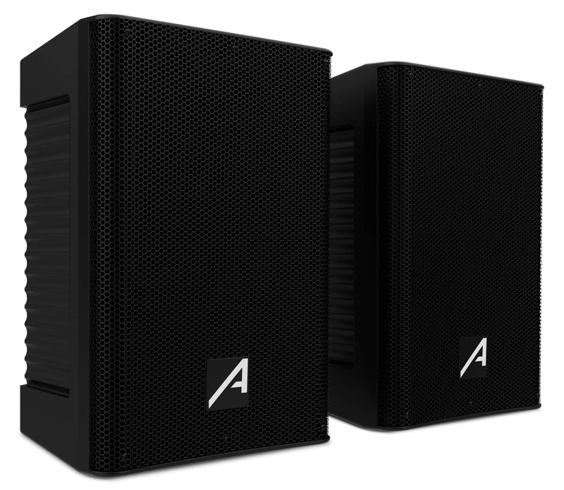 Audibax Freeport 210 - Set of 2 Active and Passive 10" Speakers - 250W Power - USB/SD/FM Connection - Speaker Power Cable and Remote Included - Amplified Speaker with Bluetooth