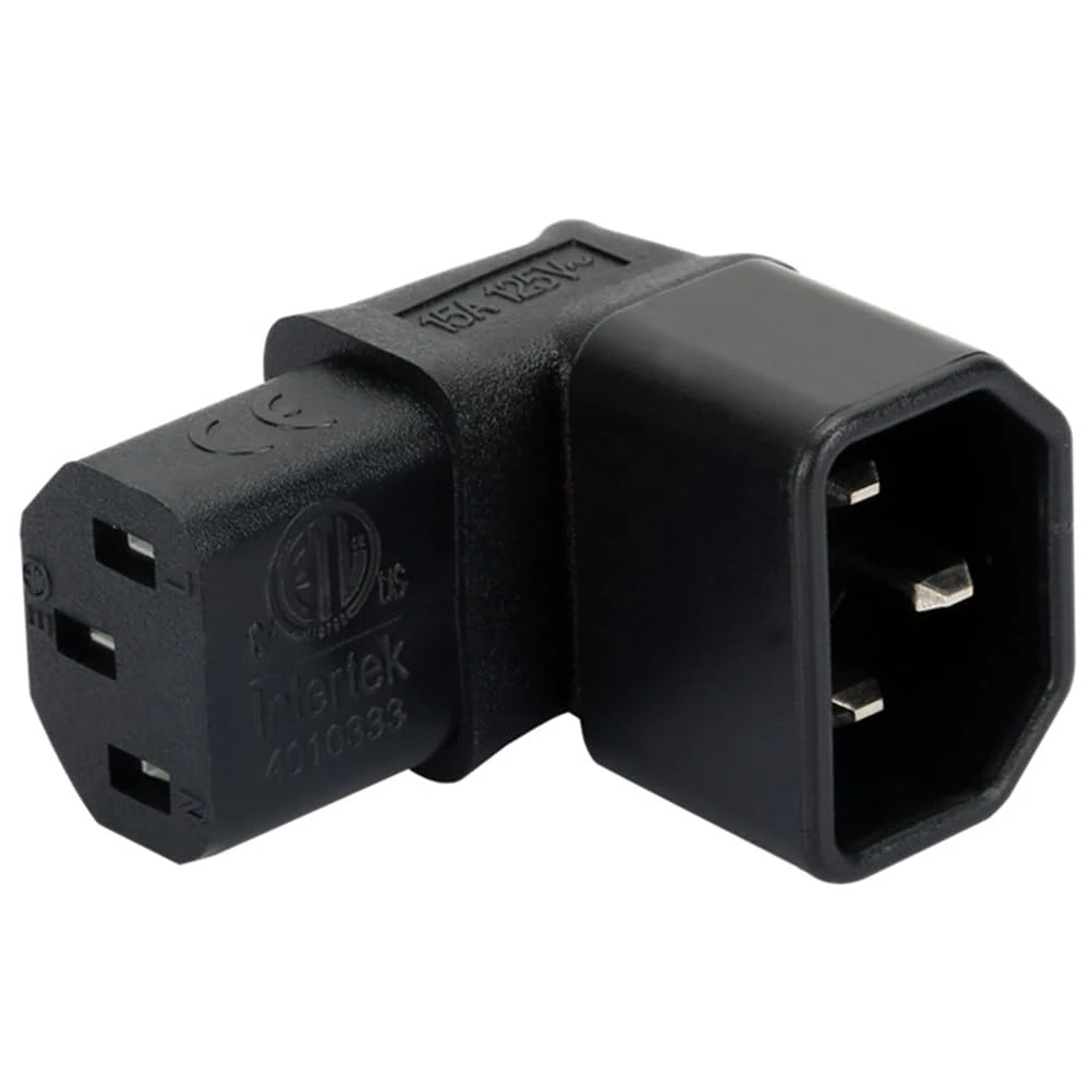 NFHK IEC Male C14 to Up Direction Right Angled 90 Degree IEC Female C13 Power Extension Adapter AC Convertor