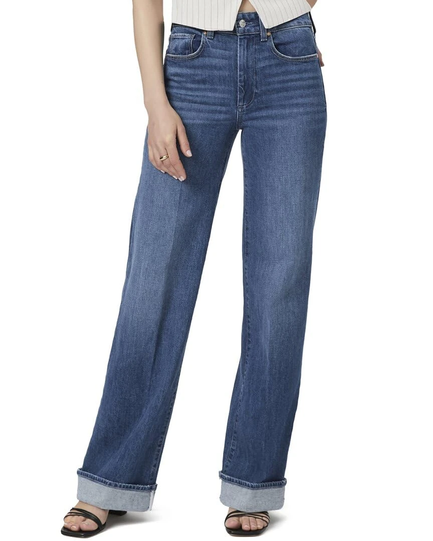 PAIGE Women's Sasha 32in Wide Cuff Jeans, Nadira, 23