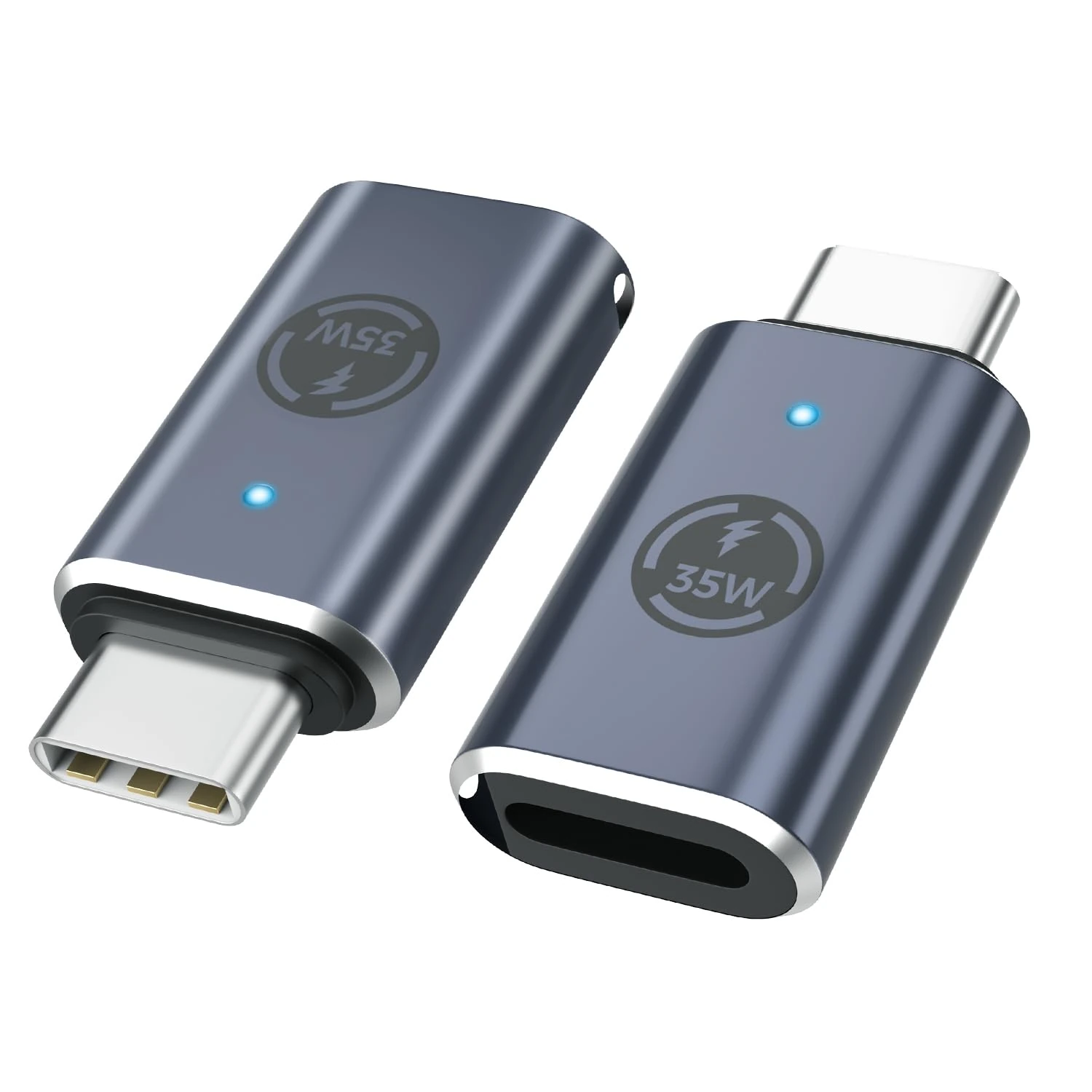 MoKo Lightning to USB C Adapter 2Pack, Lightning USB C Adapter for iPhone 15/16 Pro/16 Pro Max/Plus, Galaxy S24, iPad, Fast Charging, Gray 35W