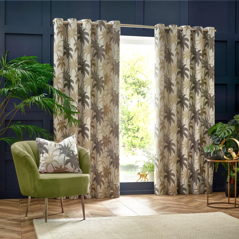 furn. Wylder Tropics Galapagos Jacquard Eyelet Curtains