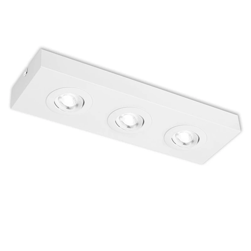 BRILONER LED Ceiling Light with Adjustable Light Colour LED Ceiling Light Swivelling Lamp Under-Unit Light Kitchen Living Room Lamp White 3 Pieces