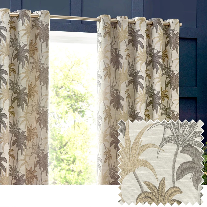 furn. Wylder Tropics Galapagos Jacquard Eyelet Curtains