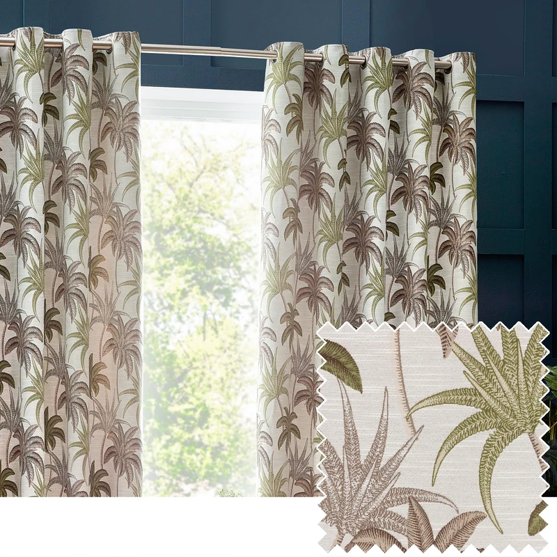 furn. Wylder Tropics Galapagos Jacquard Eyelet Curtains