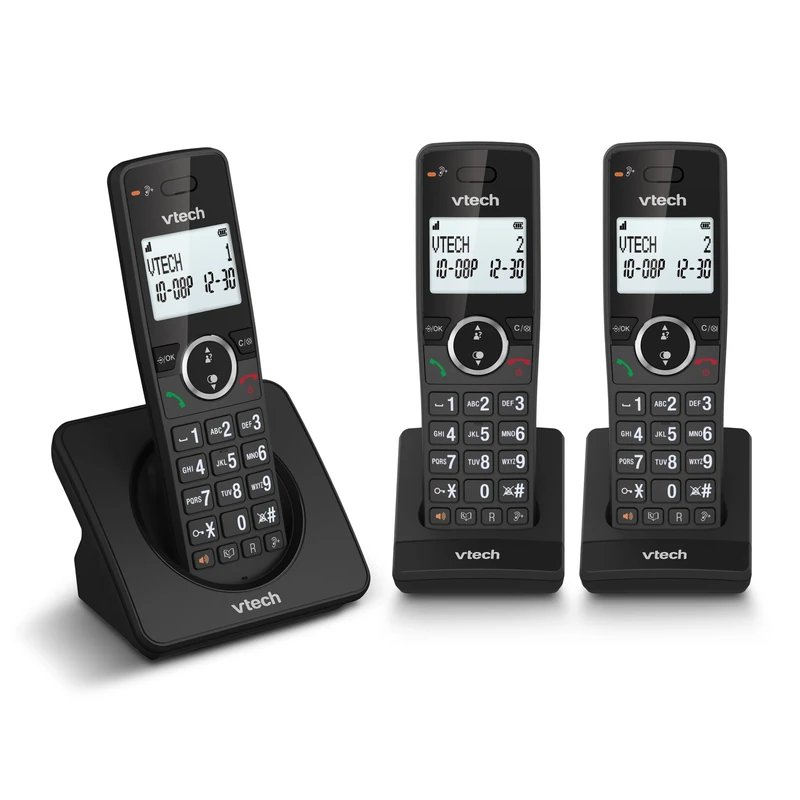 VTech ES2002 DECT Cordless Phone with Nuisance Call Blocker,Easy-to-Read Backlit Display,ECO Mode,Landline Phone with 18 Hours Talk-time,Volume Booster,Handsfree Speakerphone,Speed Dial,Trio Handset