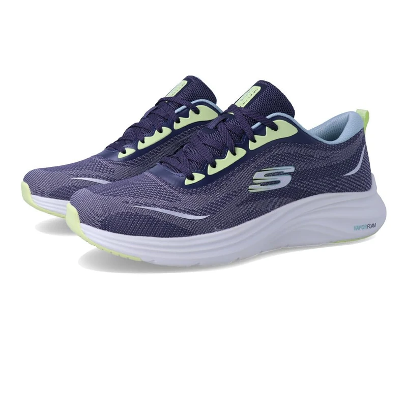 Skechers Women's Vapor Foam Smooth Ride Sneaker, Navy Knit/Multi Trim, 6 UK