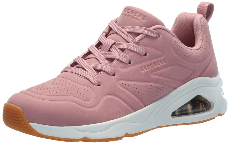Skechers Women's Tres-Air Uno Ah - Mazing Sneaker, Rose Durasuede/Textile, 3 UK