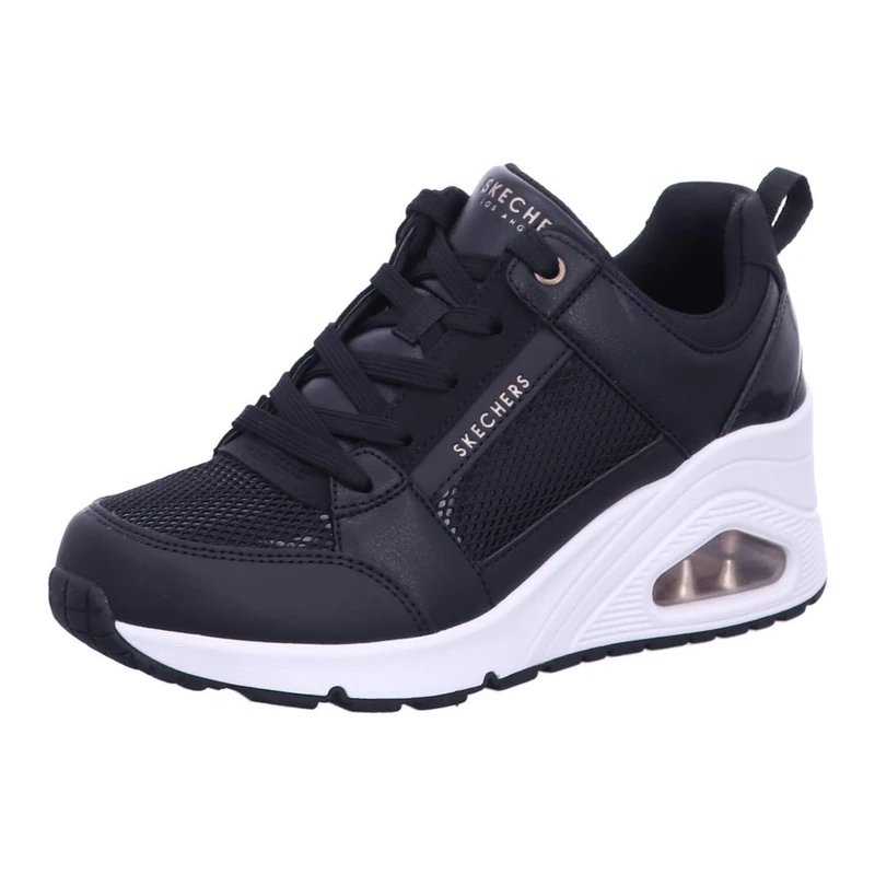 Skechers Women's UNO Wedge Sneaker, Black, 5.5 UK - Image 1