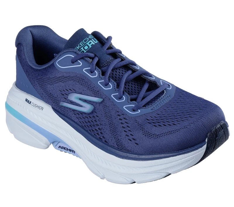 Skechers Women's Max Cushioning Arch Fit 2.0 Avenida Sneaker, Navy Textile/Blue Trim, 3 UK