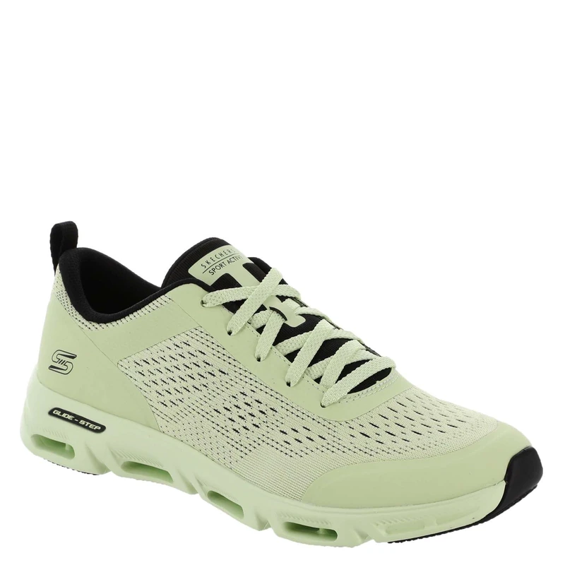 Skechers Women's Glide-Step GRATIFY LUME Sneaker, Green, 3 UK