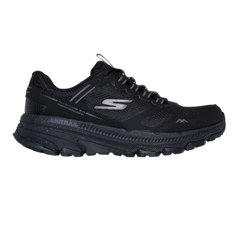 Skechers Women's Go Run Trail Altitude 2.0 Ravine Trekking Low Cut Shoes, Black Leather/Black Trim, 3 UK