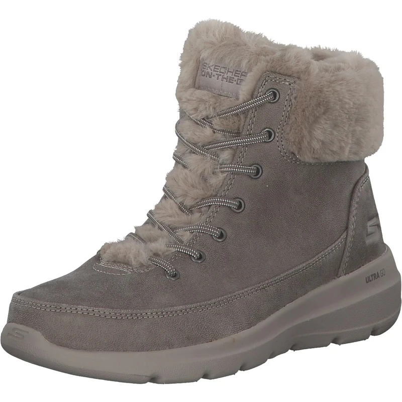 Skechers Women's Glacial Ultra Wonderland Boots, Taupe Textile, 6 UK